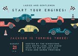 Racing Cars - Birthday Invitation